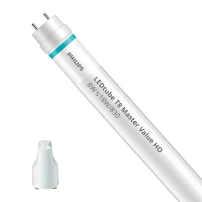 Image of Philips Master LED Tube Fluorescent Lamp Value HO 600 mm 8 Watt 1000 Lumen 830 3000 Kelvin Warm White KVG/VVG