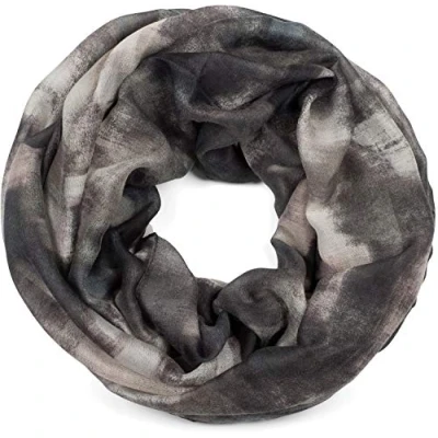 Image of styleBREAKER Women Loop scarf with abstract brushstroke pattern, tube multicoloured, cloth 01017130, Colour:Curry Red Green