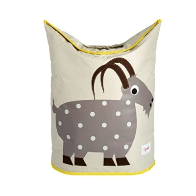Image of 3 Sprouts 107 003 002 Fabric Laundry Basket Goat Design