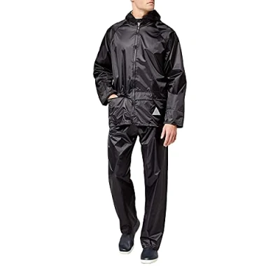Image of Result RE95A Heavyweight Waterproof Jacket/Trouser Suit Black, 2X Large