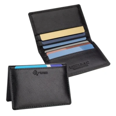 Image of KORUMA RFID Blocking TAP&amp;GO Premium Leather Slim up to 9 Credit Debit Card Designer Wallet Holder (Black)