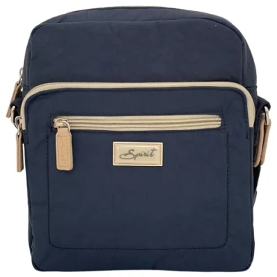 Image of Spirit Medium Lightweight Waterproof Crossbody Shoulder Multi Pocket Travel Holiday Day Bag With Adjustable Strap 5766 (Navy/Stone)