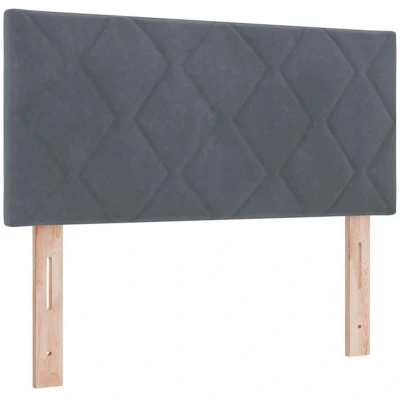 Image of vidaXL Headboard with Diamond Blocks Design in Dark Grey 90cm Velvet