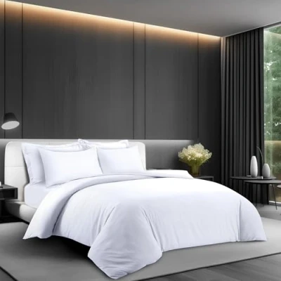 Image of LYMA Bedding Duvet Cover Set Super King Plain, OEKO TEX Certified, Ultra Soft NanoPlush Double Brushed Quick Dry Fabric with Button Closure, Wrinkle Fade Resistant Quilt Pillowcases (White)