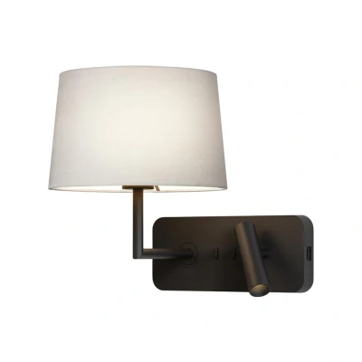 Image of Side by Grande USB Matt Black Reading Light Astro
