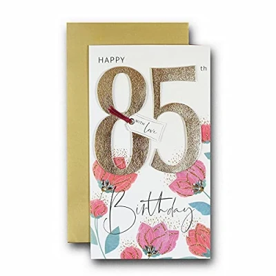 Image of 85th Birthday Greeting Card Hand Finished Champagne Range Cards JGS670
