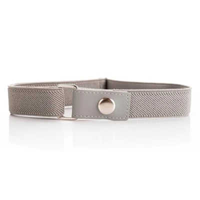 Image of Olata Children’s Stretch Elasticated Adjustable Belt with Snap Fastening, 1 6 years. Grey