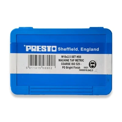Image of Presto 6000018.042.5 M18x2.5 Metric Coarse Hand Tap Set (Pack of 3)