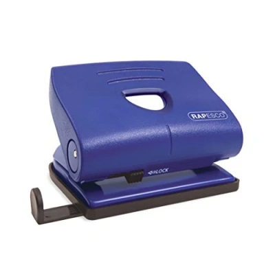 Image of Rapesco PF8700L1 820 P 2 Hole Punch, 22 Sheet Capacity, Blue