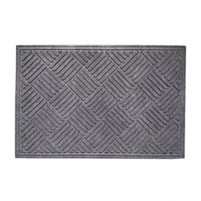 Image of EHC Large Rubber Polypropylene Non Slip Indoors Outdoor Dust &amp; Water Retaining Door Mat, 60 X 90cms Grey
