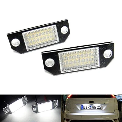 Image of RZG 2x LED Licence Number Plate Light White Canbus For 2003 10 C Max 2004 12 Focus II