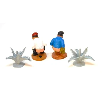 Image of 2 x Brothers 5cm Hidden Nativity Figure Find Christmas Figurine The Man Who Poops Shitting Scene Set Figures Jesus 3 Kings Scale Models