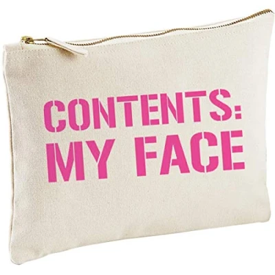 Image of Lolmugs Contents My Face Make up Bag 100% Cotton, 22x16cm, Vintage Style