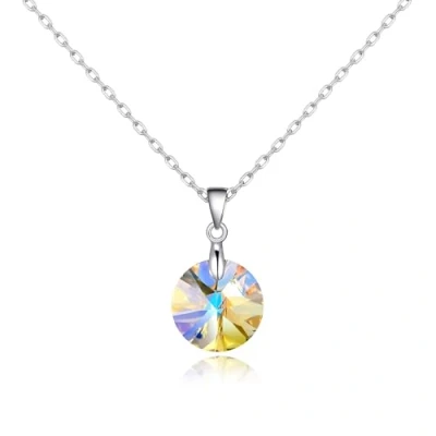 Image of Philip Jones Sterling Silver Aurora Borealis Necklace Created with Zircondia® Crystals