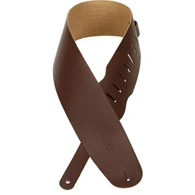 Image of Levy&#039;s M4‐BRN 3.5 inch Leather Bass Guitar Strap ‐ Brown