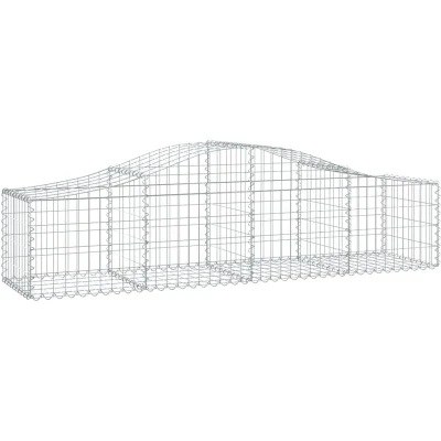 Image of vidaXL Arched Gabion Baskets 3 pcs 200x50x40/60 cm Galvanised Iron