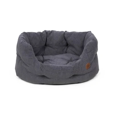 Image of Petface Slate Grey High Oval Dog Bed, XL