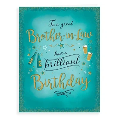 Image of Piccadilly Greetings Modern Birthday Card Brother In Law 8 x 6 inches