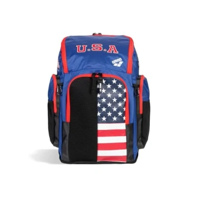 Image of Arena Spiky III Backpack 45 USA Swimming Athlete Sports Gym Rucksack Large Training Gear Equipment Swim Bag for Men and Women, Liters, US Team