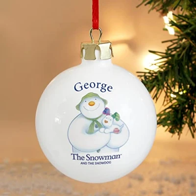 Image of Custom Personalised the Snowman and Snowdog Bauble