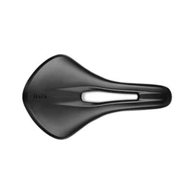 Image of Fizik Tempo Aliante R1 Road Bike Saddle, Carbon Shell and Braided Rails, 155mm Width, Black
