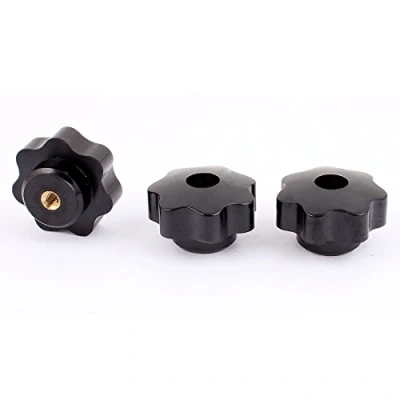 Image of Sourcingmap M6 x 40mm Plastic Star Head Screw Through Hole Clamping Knob Grip Black 3pcs