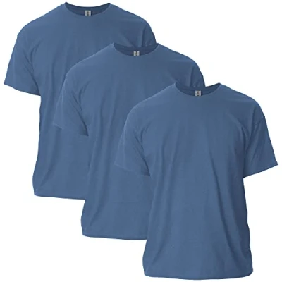 Image of Gildan Men&#039;s Ultra Cotton T Shirt, Style G2000, Multipack, Heather Indigo (3 Pack), XXL (Pack of 3)