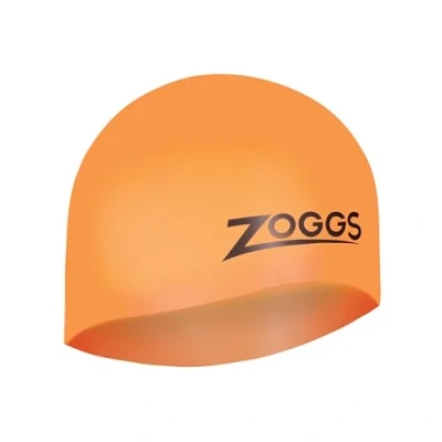 Image of Zoggs Unisex Easy fit Silicone Swimming cap, Orange, Normal UK