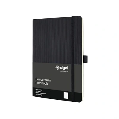 Image of SIGEL CO309 Premium Notebook dotted, A5, softcover, Black Conceptum