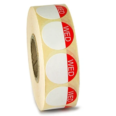 Image of bar@drinkstuff Food Label Day of The Week Wednesday Roll 1000 Hygiene Labels, Rotation Labels