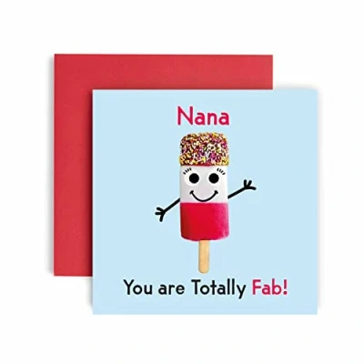 Image of Huxters Birthday Cards for Women You&#039;re Fab Ice Lolly Nana Card him Funny Mothers Day Fun Happy 14.8cm (Nana)