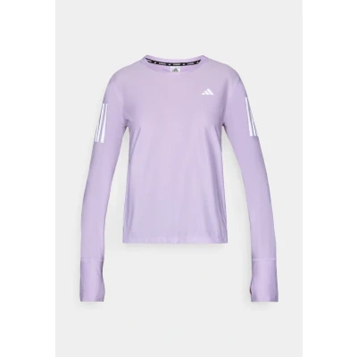 Image of adidas Women&#039;s Own The Run Long Cuff Sleeve Tee, Powder Plum, M