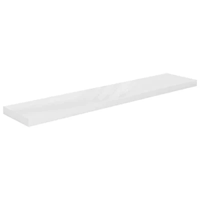 Image of vidaXL Floating Wall Shelf High Gloss White 120x23.5x3.8 cm MDF