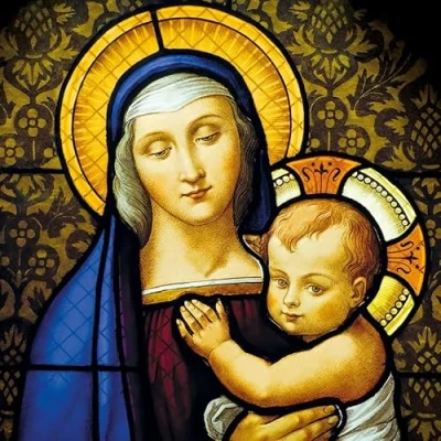Image of Marie Curie Charity Madonna &amp; Child Christmas Cards, Pack of 10 with Envelopes, 14x14cm, FSC Board, Made in UK