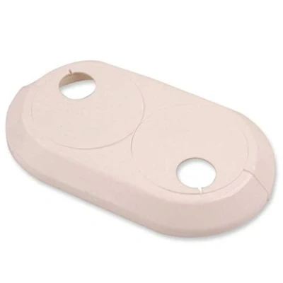 Image of Double 16mm PVC White Radiator Plastic Water Pipe Cover Collar Rose