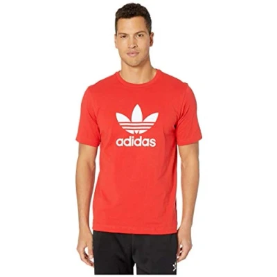 Image of adidas Originals Men&#039;s Trefoil T Shirt, Lush Red, S