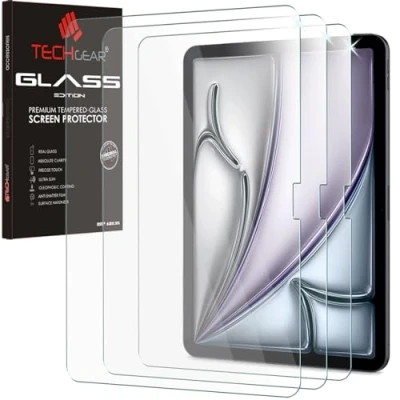 Image of TECHGEAR iPad Air 13 inch 2024 (3 Pack) Tempered Glass Screen Protectors [9H Toughness] [HD Clarity] [Scratch Resistant] [No Bubble] Made For Apple 13&quot; (M2)