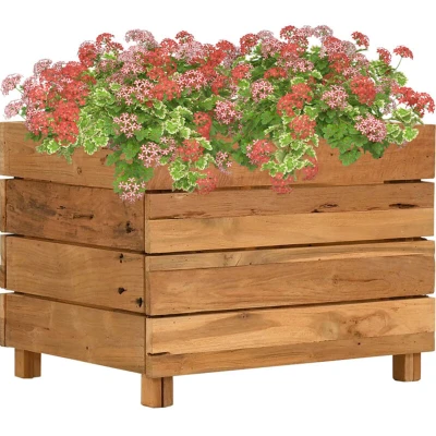 Image of vidaXL Raised Bed 50x40x38 cm Recycled Teak Wood and Steel