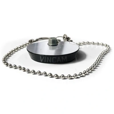 Image of Chrome Sink Plug with Chain for Kitchen Bathtub &amp; Bathroom 50mm/5cm Ball Type and S Hook Shaped Made of Stainless Steel
