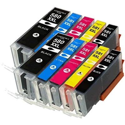Image of 2x SETS of PGI 580XXL CLI 581XXL compatible ink cartridges for Pixma TR7550 TR8550 TS6150 TS6151 TS6251 TS6350 TS6351 TS705 TS8150 TS8152 TS8250 TS8251 TS8252 TS8352 TS9150 TS9550 TS9551 TS9551C