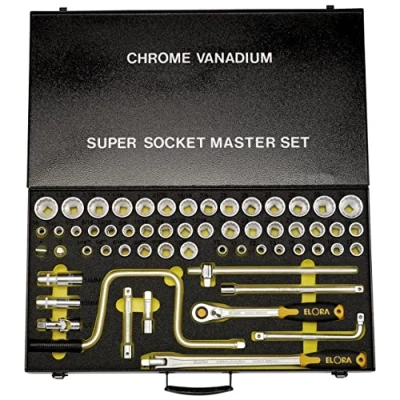 Image of Elora Metric, Whitworth and Imperial Socket Set, 1/2&quot; Sq. Dr. (58 Piece)