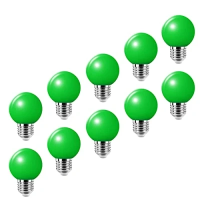 Image of Colored Bulbs LED 2W E27 G45 Lighting Bulb for Party Lighting,Outdoor Patio Christmas,LED Coloured GolfBall Green