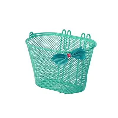 Image of Basil Unisex Youth Jasmin Children&#039;s Bicycle Basket, Green, 28 cm x 20 19
