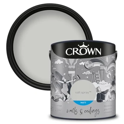 Image of CROWN 2.5L Breatheasy MATT Emulsion Paint for Walls &amp; Ceilings SALT SPRAY