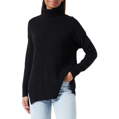 Image of United Colors of Benetton Women&#039;s Cyclist Jersey M/L 1244d202h Sweater, Black 100, S