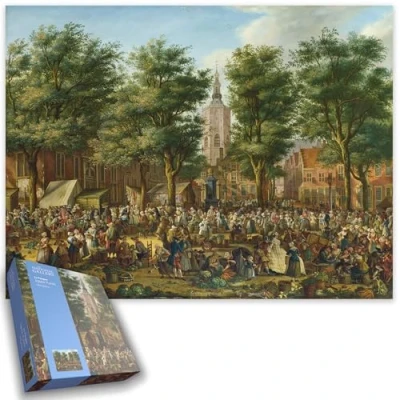 Image of The Grote Markt at Hague National Gallery 1000 Piece Jigsaw Puzzle Collection For Adults Size 66cm x 50cm