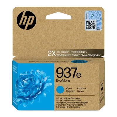 Image of HP EvoMore 937e Original Ink Cartridge, Cyan