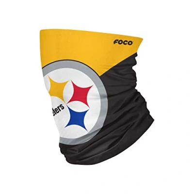 Image of FOCO Pittsburgh Steelers Colour Block Big Logo Gaiter Scarf Forever Collectibles One Size