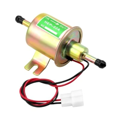 Image of QWORK® 12v Brass Fuel Pump, Electronic Model HEP 02A, for Gasoline and Diesel