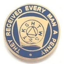 Image of emblems gifts Masonic Mark Degree Penny Token Enamel Lapel Pin Badge